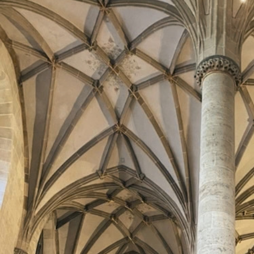 Historic vaulted architectural ceiling